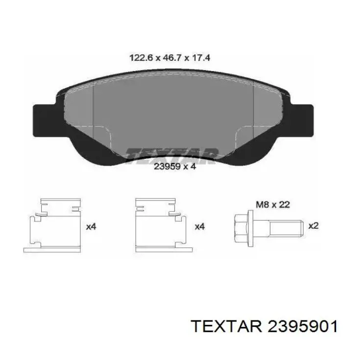 Передние тормозные колодки 2395901 Textar