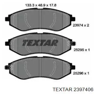 2397406 Textar колодки тормозные передние дисковые