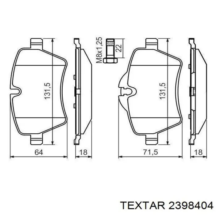 Тормозные колодки Textar 2398404