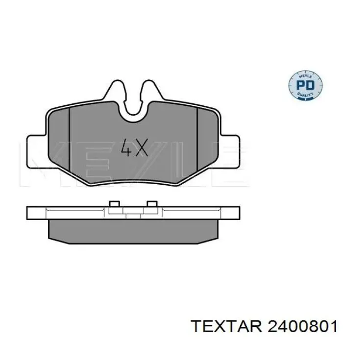 Купить 2400801 Textar Колодки тормозные задние, дисковые