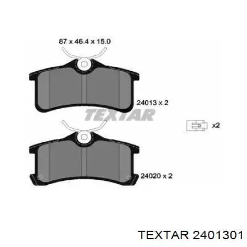 Колодки тормозные задние дисковые Textar 2401301