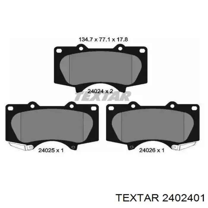 Передние тормозные колодки 2402401 Textar