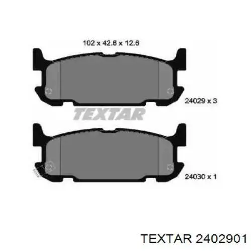 Задние тормозные колодки 2402901 Textar