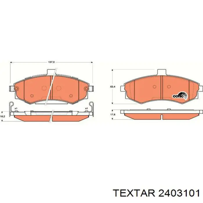 Купить 2403101 Textar Колодки тормозные