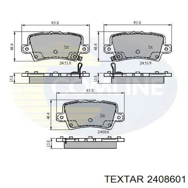 Колодки дисковые  Textar 2408601 цена, от 24.09 USD