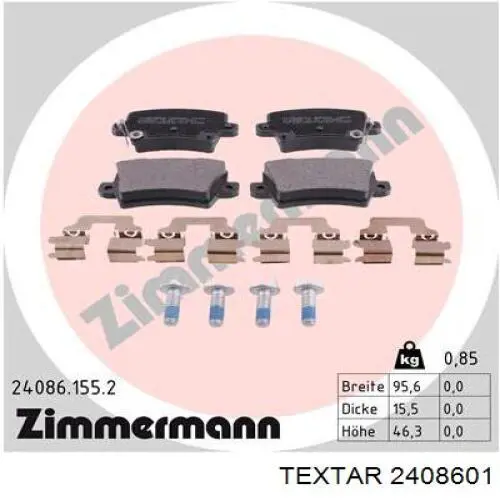 Купить 2408601 Textar Колодки тормозные задние, дисковые