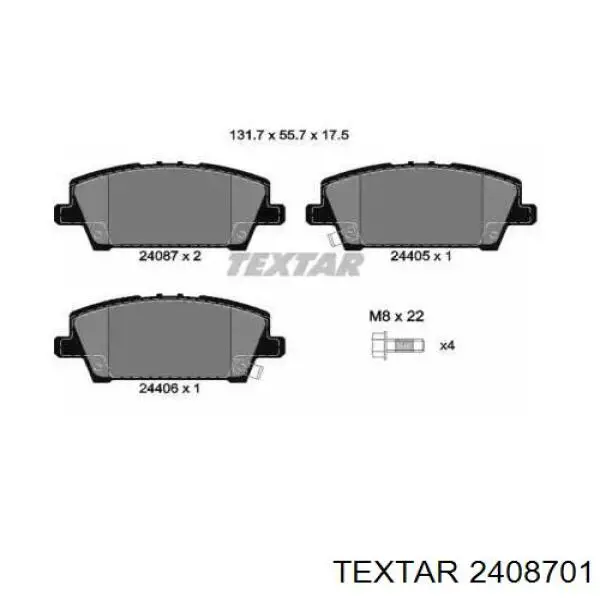 Купить 2408701 Textar Колодки тормозные