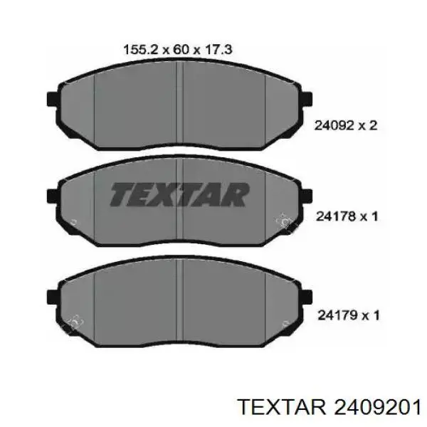 Передние тормозные колодки 2409201 Textar