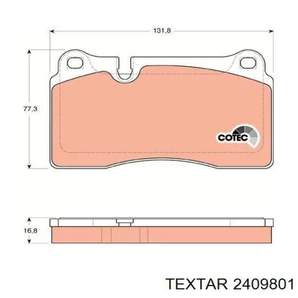 2409801 Textar Колодки передние
