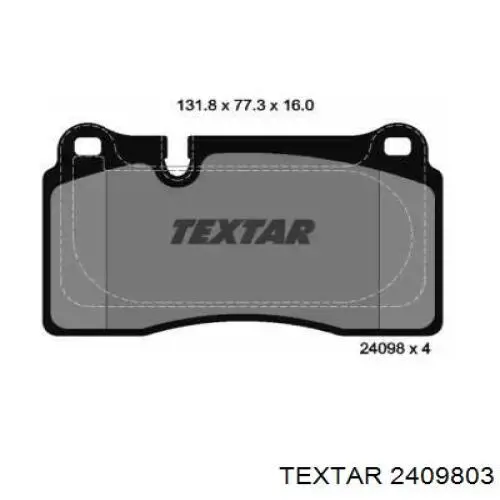 Передние тормозные колодки 2409803 Textar