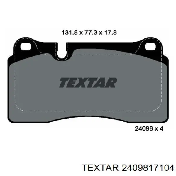 2409817104 Textar Колодки передние