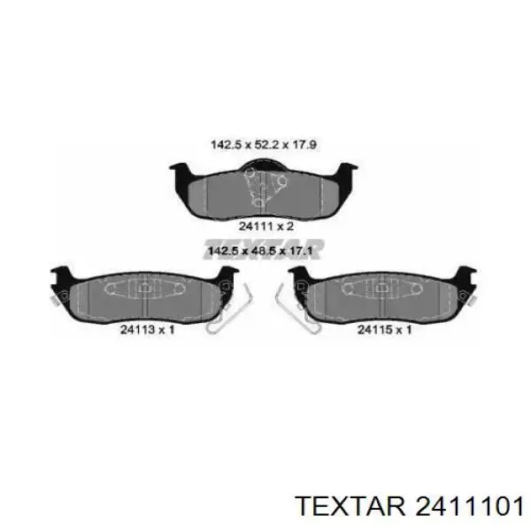 Задние тормозные колодки 2411101 Textar