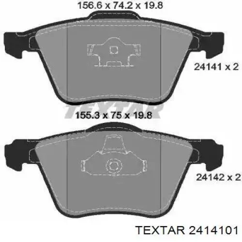 Передние тормозные колодки 2414101 Textar