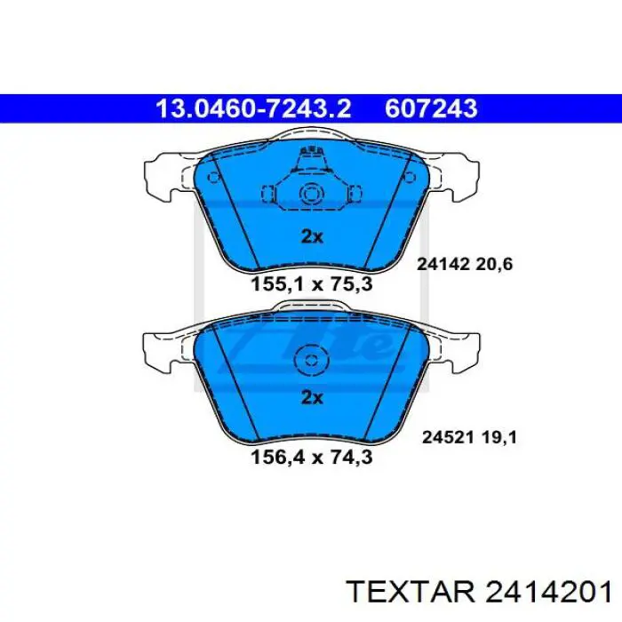 Купить 2414201 Textar Колодки тормозные