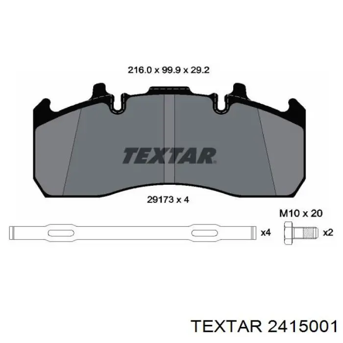 Задние дисковые колодки Textar 2415001