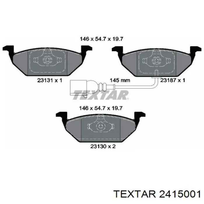 2415001 Textar Колодки тормозные дисковые комплект