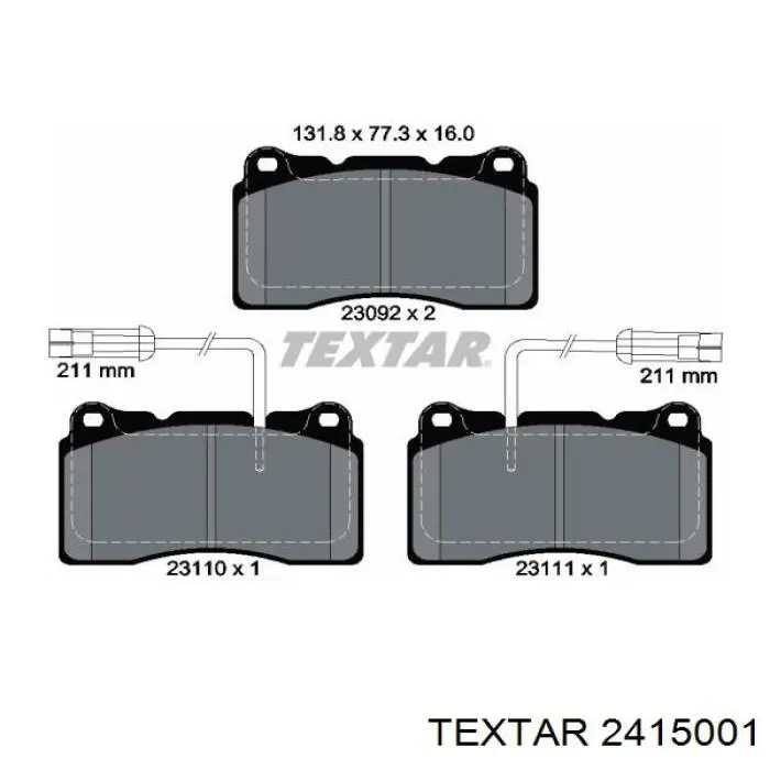 Колодки дисковые  Textar 2415001 цена, от 17.99 USD