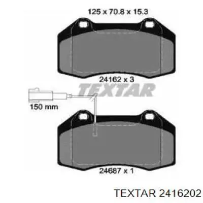 Передние тормозные колодки 2416202 Textar