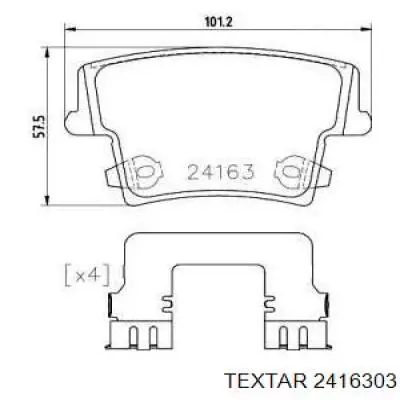 2416303 Textar sapatas do freio traseiras de disco