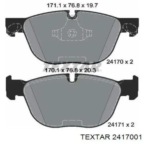 Колодки Textar 2417001 цена, от 101.32 USD