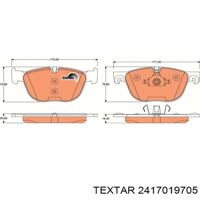 Передние тормозные колодки 2417019705 Textar