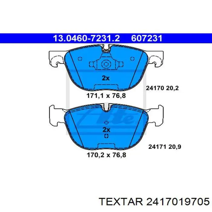 2417019705 Textar Колодки передние