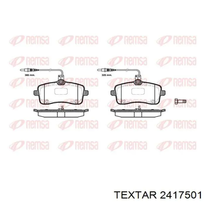 Купить 2417501 Textar Колодки тормозные