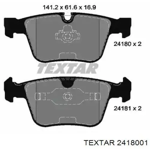 2418001 Textar Колодки тормозные дисковые комплект