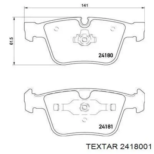 Колодки дисковые  Textar 2418001 цена, от 82.40 USD
