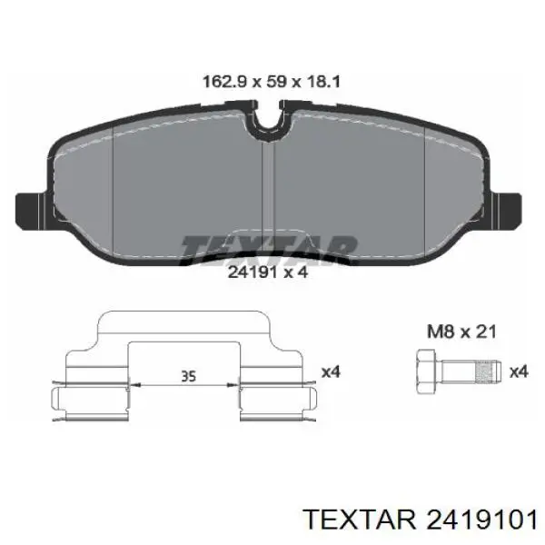 Купить 2419101 Textar Колодки тормозные