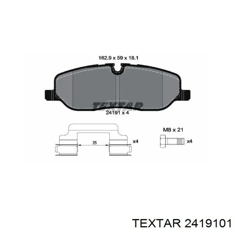 Передние тормозные колодки 2419101 Textar