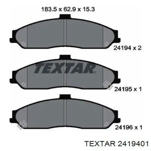Колодки Textar 2419401 цена, от 48.53 USD