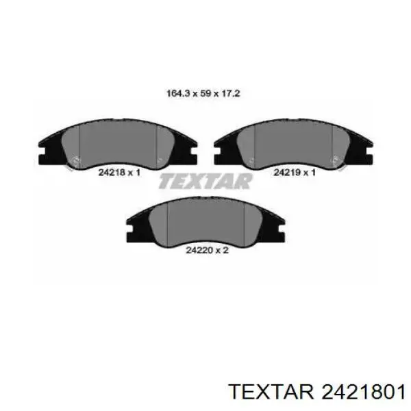 2421801 Textar Колодки передние