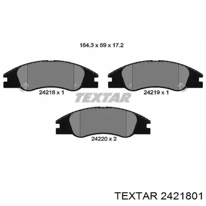 Передние тормозные колодки 2421801 Textar