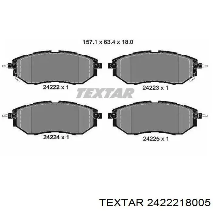 Передние тормозные колодки 2422218005 Textar