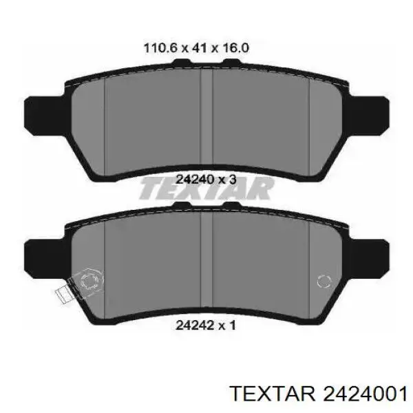 Задние тормозные колодки 2424001 Textar