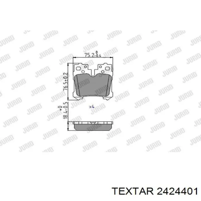 Купить 2424401 Textar Колодки тормозные задние, дисковые