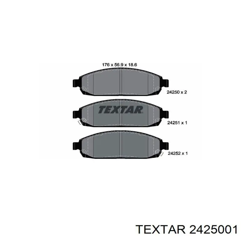 Передние тормозные колодки 2425001 Textar