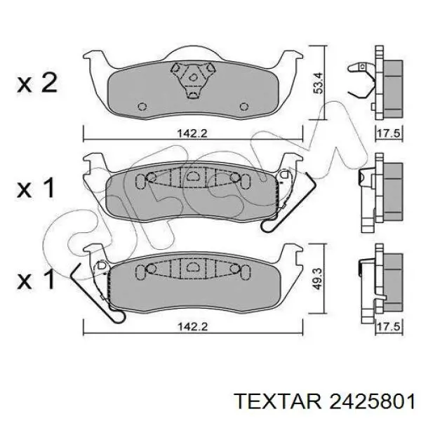 Колодки дисковые  Textar 2425801 цена, от 35.06 USD