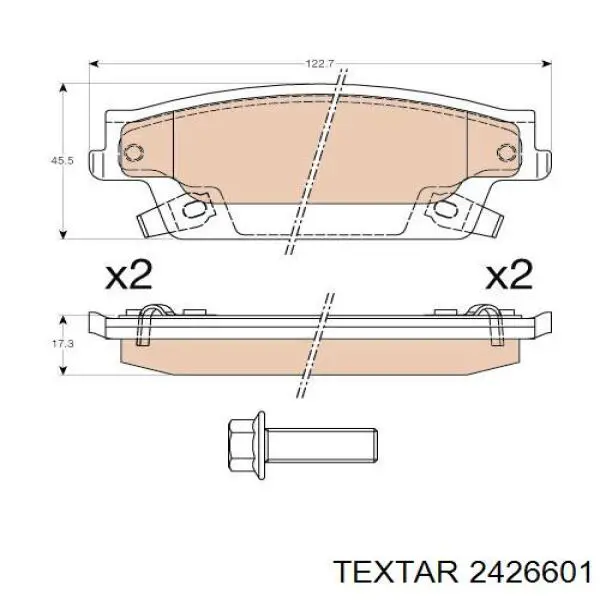 Купить 2426601 Textar Колодки тормозные задние, дисковые