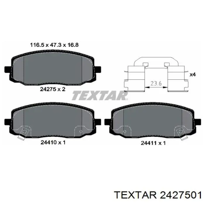 Тормозные колодки Textar 2427501
