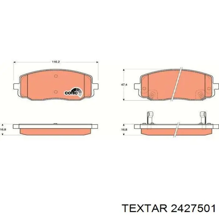 2427501 Textar Колодки передние