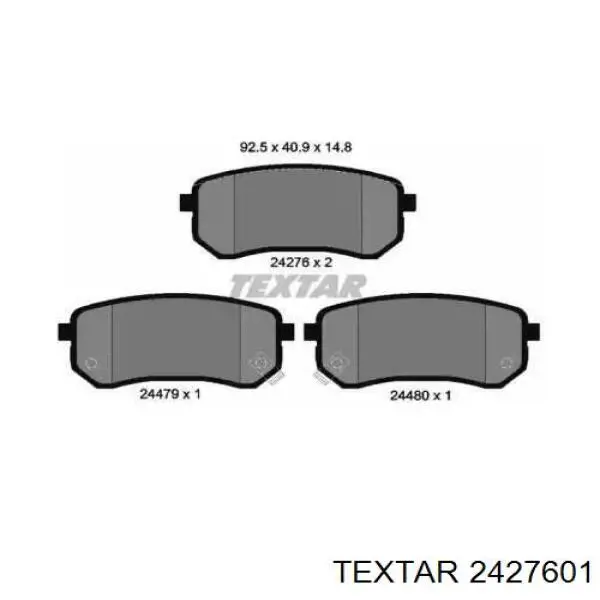 Задние тормозные колодки 2427601 Textar