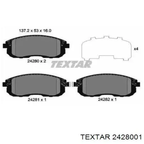 Колодки Textar 2428001 цена, от 30.03 USD