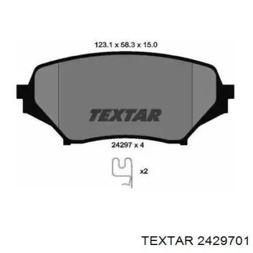 Передние тормозные колодки 2429701 Textar