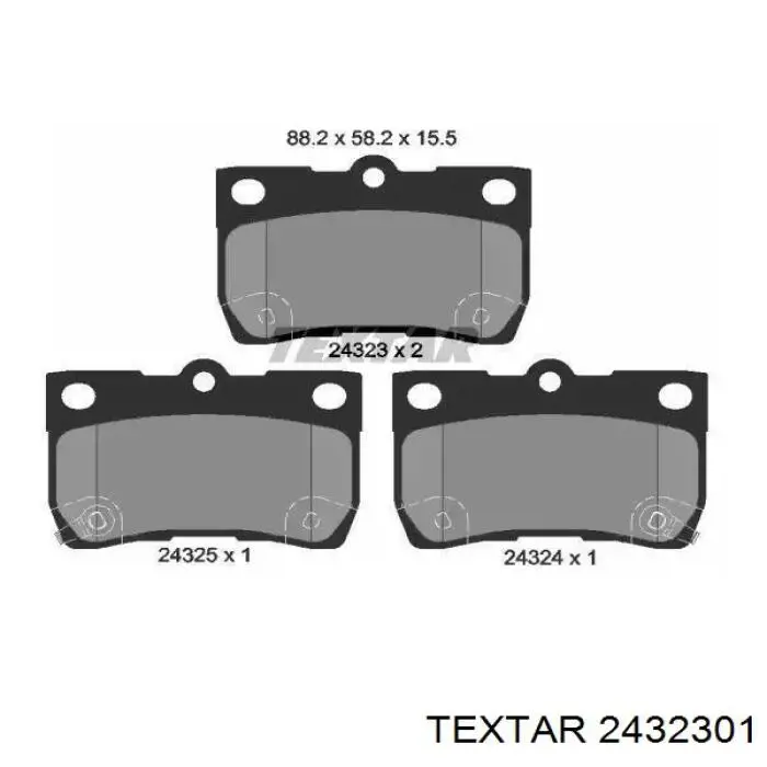 Задние тормозные колодки 2432301 Textar