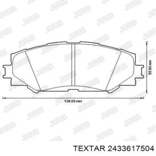 2433617504 Textar Колодки передние