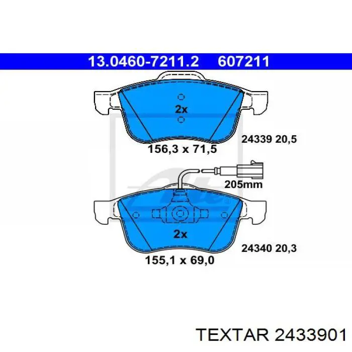 Колодки Textar 2433901 цена, от 40.33 USD