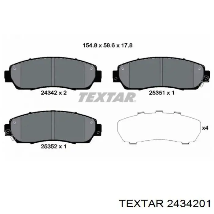 Колодки Textar 2434201 цена, от 35.18 USD