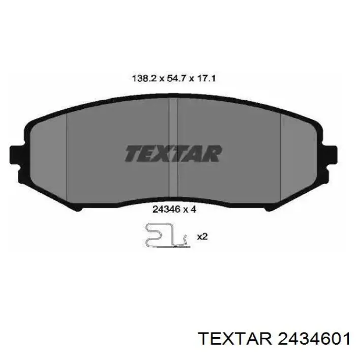 Передние тормозные колодки 2434601 Textar